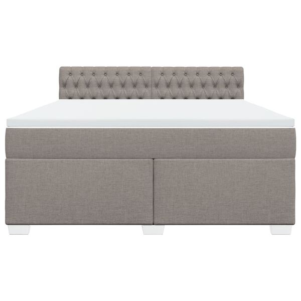 vidaXL Box Spring Bed with Mattress Taupe 180x200 cm Fabric