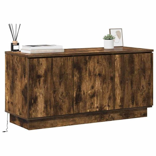 vidaXL TV Cabinet Smoked Oak 100 x 38 x 49 cm Engineered Wood