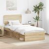 vidaXL Bed Frame with Headboard Sonoma Oak 90 x 200 cm Solid Pine Wood