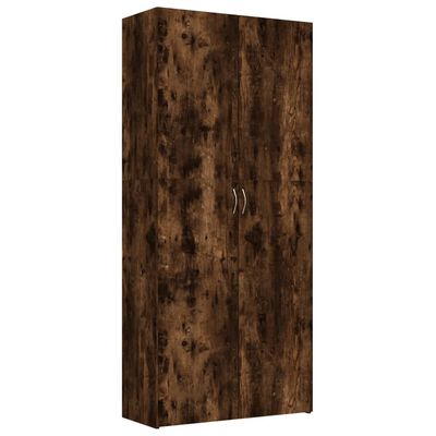 vidaXL Shoe Cabinet Smoked Oak 80x35.5x180 cm Engineered Wood