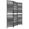 vidaXL Room Divider 3 Panels Black Poly Rattan