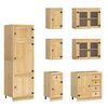 vidaXL Cabinet with Drawer SKI 14 pcs Honey Brown Solid Pine Wood