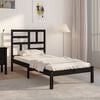 vidaXL Bed Frame without Mattress Black Solid Wood 100x200 cm