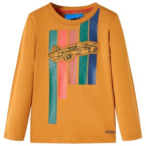 vidaXL Kids' T-shirt with Long Sleeves Dark Ochre 104