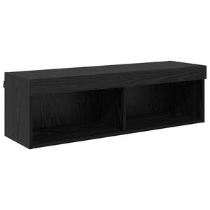 vidaXL TV Wall Cabinet 100 x 30 x 30 cm Black Oak Engineered Wood