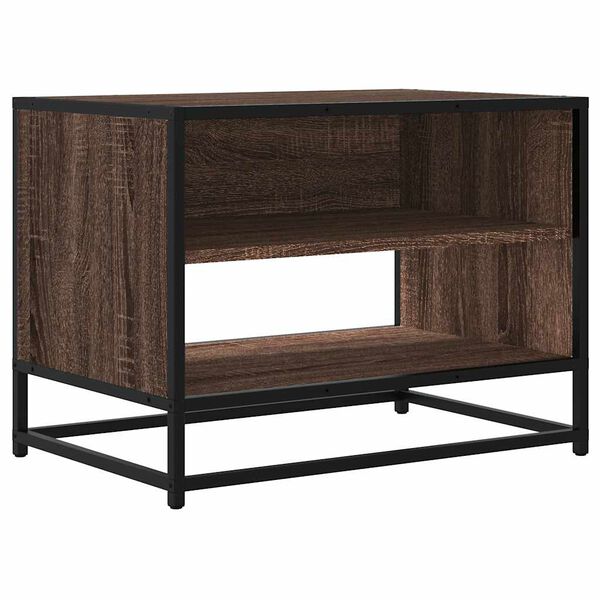 vidaXL TV Cabinet Brown Oak 61x40x46 cm Engineered Wood and Metal