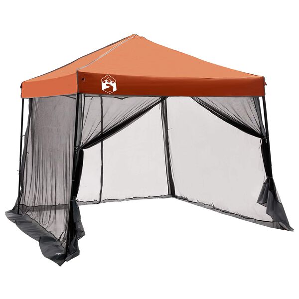 vidaXL Camping Tent Set 2 pcs Grey and Orange Taffeta and Fabric