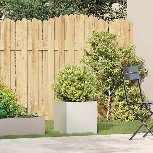 vidaXL Planter White 40x40x40 cm Cold-rolled Steel