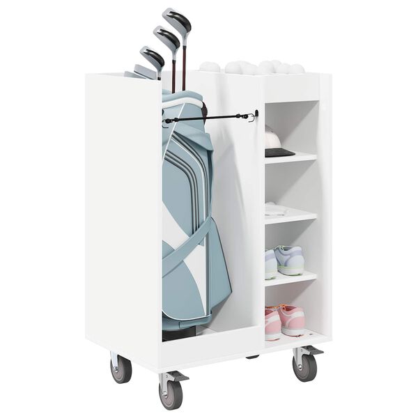 vidaXL Golf Cabinet with Wheel Plain White 65 x 45 x 98 cm