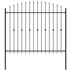 vidaXL Spike Fence Black 200 x 200 cm Powder-Coated Steel