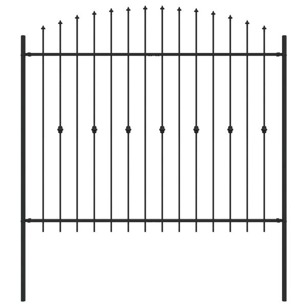 vidaXL Spike Fence Black 200 x 200 cm Powder-Coated Steel