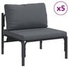vidaXL Garden Sofa Set with Cushion Anthracite Steel