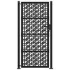 vidaXL Garden Gate Black 100x200 cm Steel Cross Design