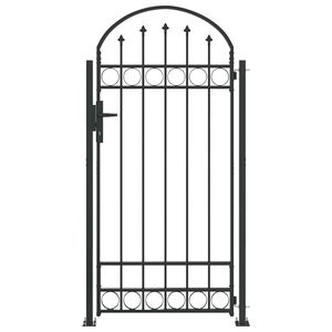 vidaXL Fence Gate Grey 102 x 200 cm Steel