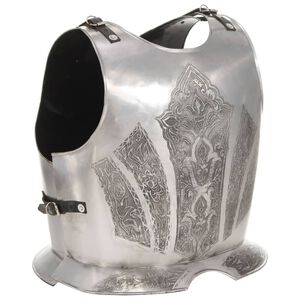 vidaXL Medieval Knight Body Armour Cuirass Replica LARP Silver Steel
