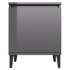 vidaXL Bed Cabinet with Metal Legs High Gloss Grey 40x30x50 cm