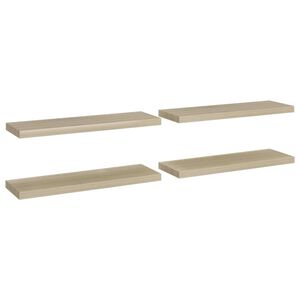 vidaXL Floating Wall Shelves 4 pcs Oak 80x23.5x3.8 cm MDF