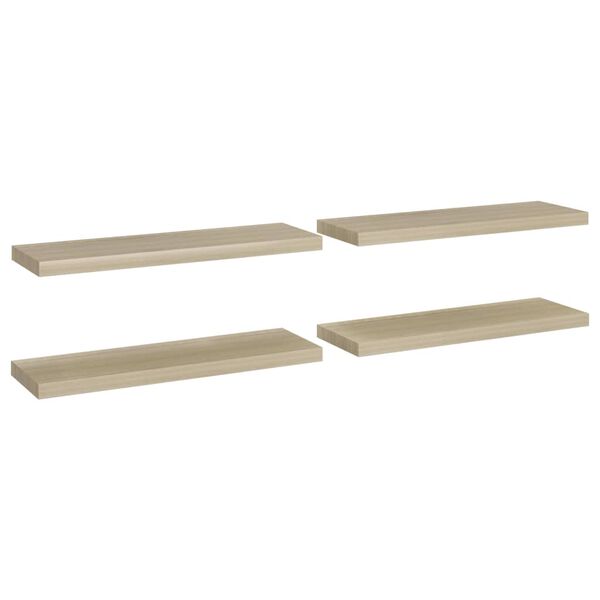 vidaXL Floating Wall Shelves 4 pcs Oak 80x23.5x3.8 cm MDF
