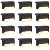 vidaXL Outdoor Solar Lights with Ground Spike 12 pcs Warm White 4.5 cm