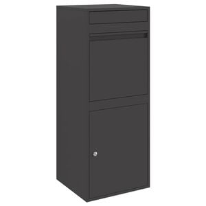 vidaXL Parcel Drop Box with Storage Black 41 x 38 x 103 cm Steel