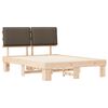 vidaXL Bed Frame with Upholstered Headboard Taupe 135 x 190 cm