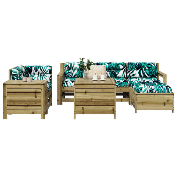 vidaXL 7 Piece Garden Sofa Set Impregnated Wood Pine
