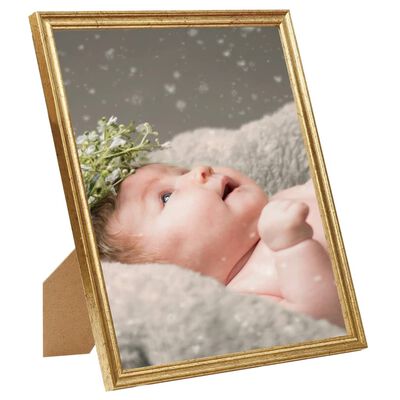 vidaXL Photo Frames Collage 3 pcs for Wall or Table Gold 13x18 cm MDF