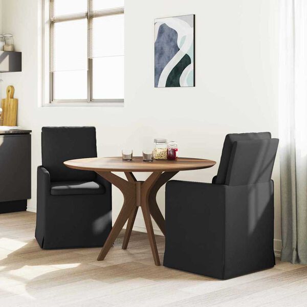vidaXL Dining Chairs 2 pcs Black 57 x 67 x 98 cm Fabric