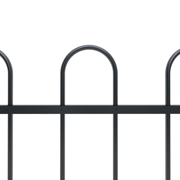 vidaXL Garden Fence with Hoop Top Steel 1603.5x120 cm Black
