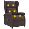 vidaXL Wing Back Electric Massage Recliner Chair Dark Brown Fabric