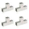 vidaXL Post Connectors 4 pcs T Shape Galvanised Metal 71x71 mm
