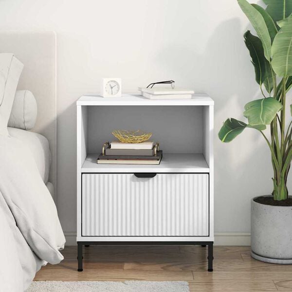 vidaXL Bedside Cabinet White 49 x 36 x 61 cm Engineered wood