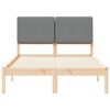 vidaXL Bed Frame with Upholstered Headboard Light Grey 120 x 190 cm