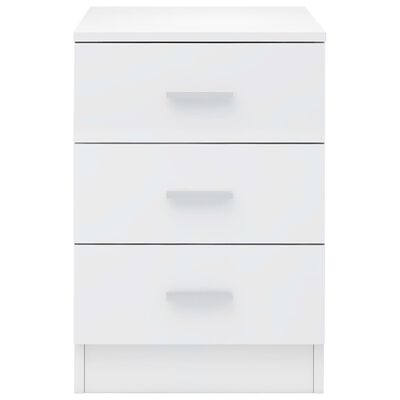 vidaXL Bedside Cabinets 2 pcs High Gloss White 38x35x56 cm Engineered Wood