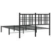 vidaXL Metal Bed Frame without Mattress with Headboard Black 140x190cm