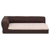 vidaXL Ergonomic Dog Bed Mattress 90x64 cm Linen Look Fleece Brown