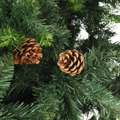 vidaXL Artificial Christmas Tree with Pine Cones Green 180 cm