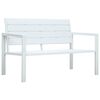 vidaXL Garden Bench 120 cm HDPE White Wood Look