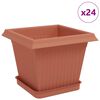 vidaXL Plant Pots 24 pcs Brick Red Plastic