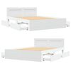vidaXL Bed Frame with Headboard without Mattress White 120x190 cm Small Double