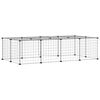 vidaXL 20-Panel Pet Cage with Door Black 35x35 cm Steel