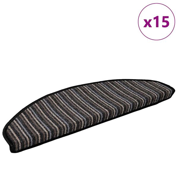 vidaXL Self-adhesive Stair Mats 15 pcs Anthracite 65 x 21 x 4 cm