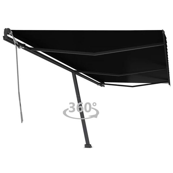 vidaXL Freestanding Manual Retractable Awning 600x300 cm Anthracite