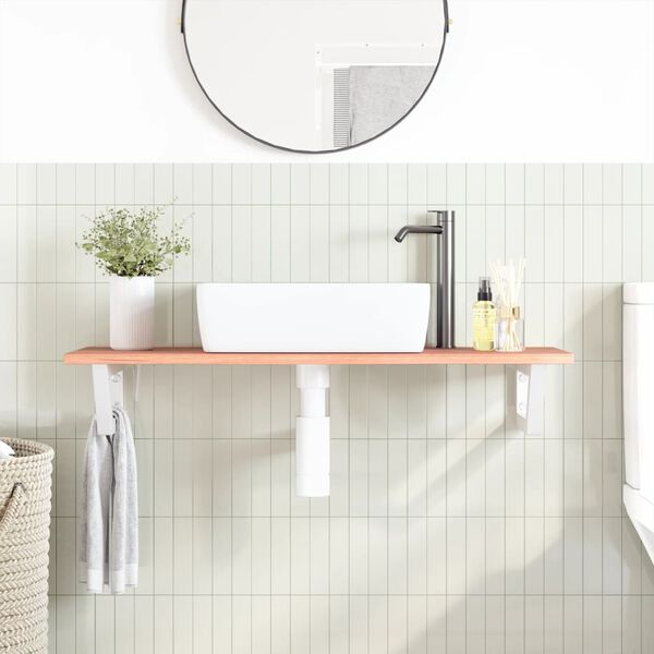 vidaXL Basin Shelf Wall Mounted Steel and Solid Wood Oak