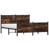 vidaXL Metal Bed Frame without Mattress Smoked Oak 160x200 cm
