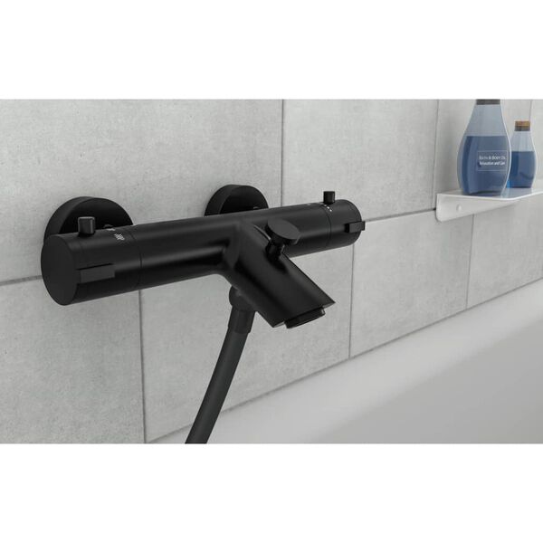 SCH&Uuml;TTE Thermostatic Bath-Shower Mixer Tap LONDON Matte Black
