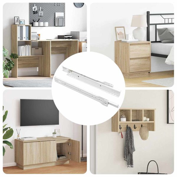 vidaXL Drawer Slide 2 pcs White 250 mm Steel