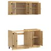 vidaXL Cabinet with Shelf with Storage 4 pcs Honey Solid Pine Wood