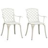 vidaXL 3 Piece Bistro Set Cast Aluminium White