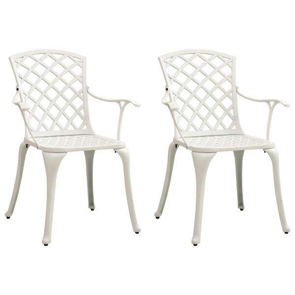 vidaXL 3 Piece Bistro Set Cast Aluminium White